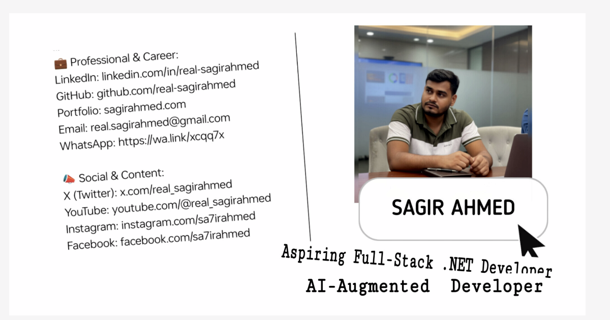 Web Application Using .net Images SAGIR AHMED | AI-Augmented Full Stack .NET Developer